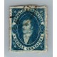 ARGENTINA 1864 GJ 24 RIVADAVIA DE 15 Cts ESTAMPILLA DE FRESCO COLOR CON LINEA DE PROLONGACION ANGULO INFERIOR DERECHO Y REBOTE DE IMPRESION SOBRE EL MARGEN INFERIOR RARO